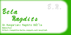 bela magdits business card